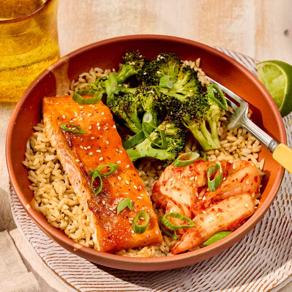 Teriyaki Glazed Salmon with Wild Rice
