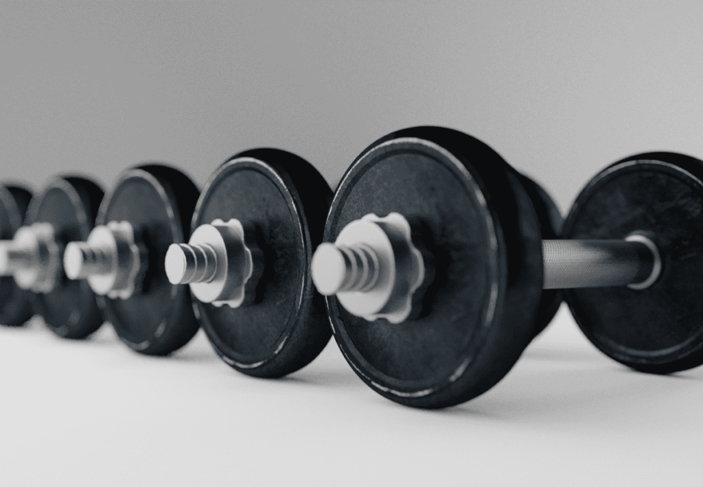 Different size of dumbbells